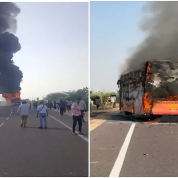 17 Schoolchildren Escape Unhurt as Bus Catches Fire in Jaisalmer