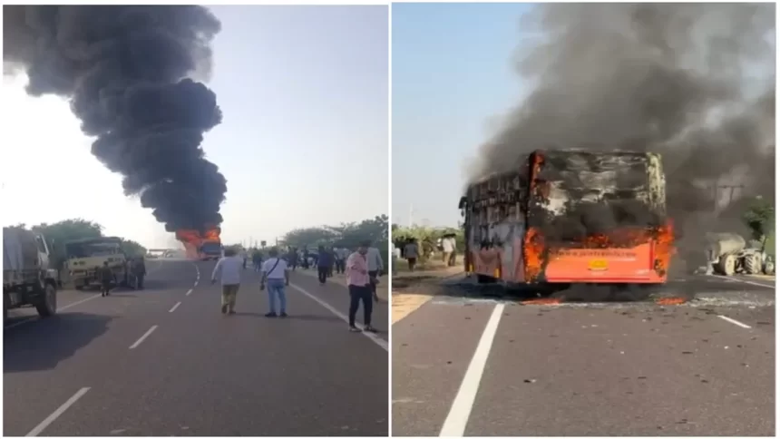17 Schoolchildren Escape Unhurt as Bus Catches Fire in Jaisalmer