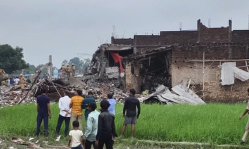 1696365-three-people-were-killed Kaushambi Firecracker Blast: Factory Owner Arrested After Police Encounter; 11 Killed, Including Eight Children