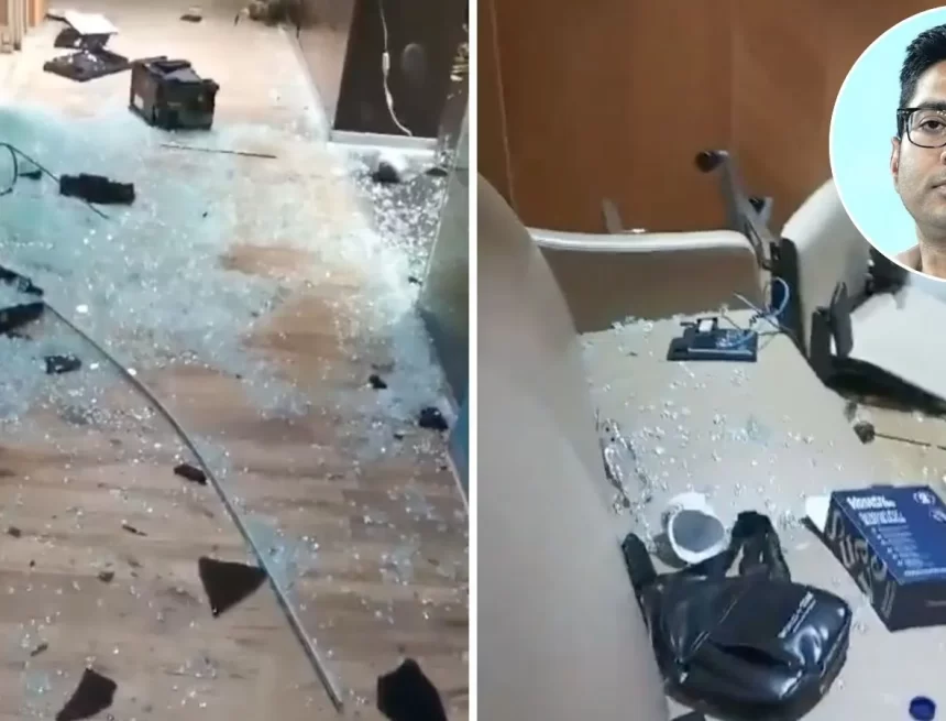 Abhishek-Banerjee-Kolkata-TMC-office-attack Masked Men Ransack Abhishek Banerjee’s Kolkata Office, TMC Accuses BJP of Attack